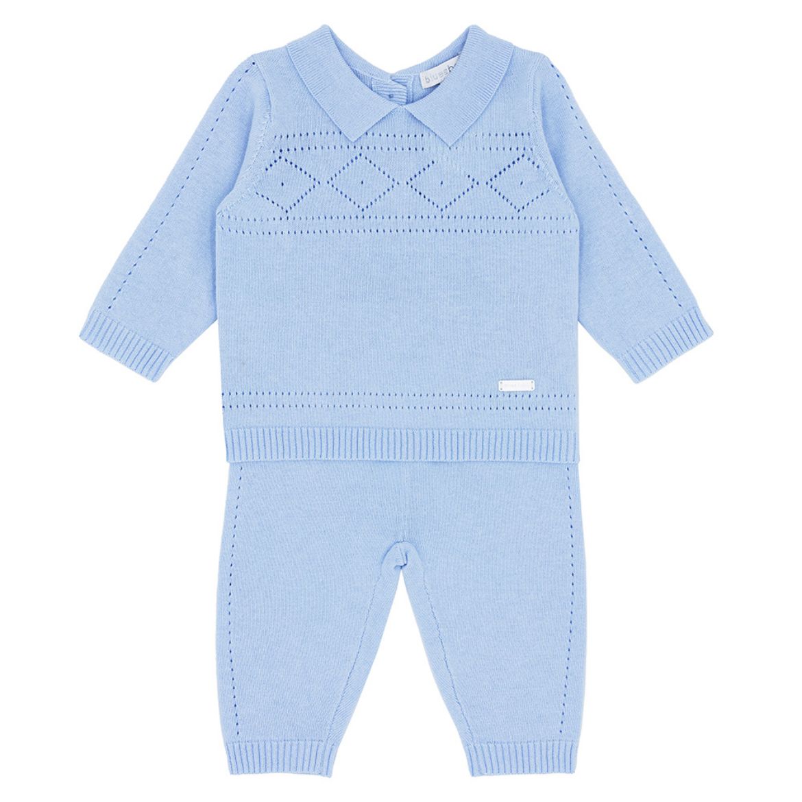 Picture of Blues Baby Boys Blue Pointelle Knit Two Piece Set