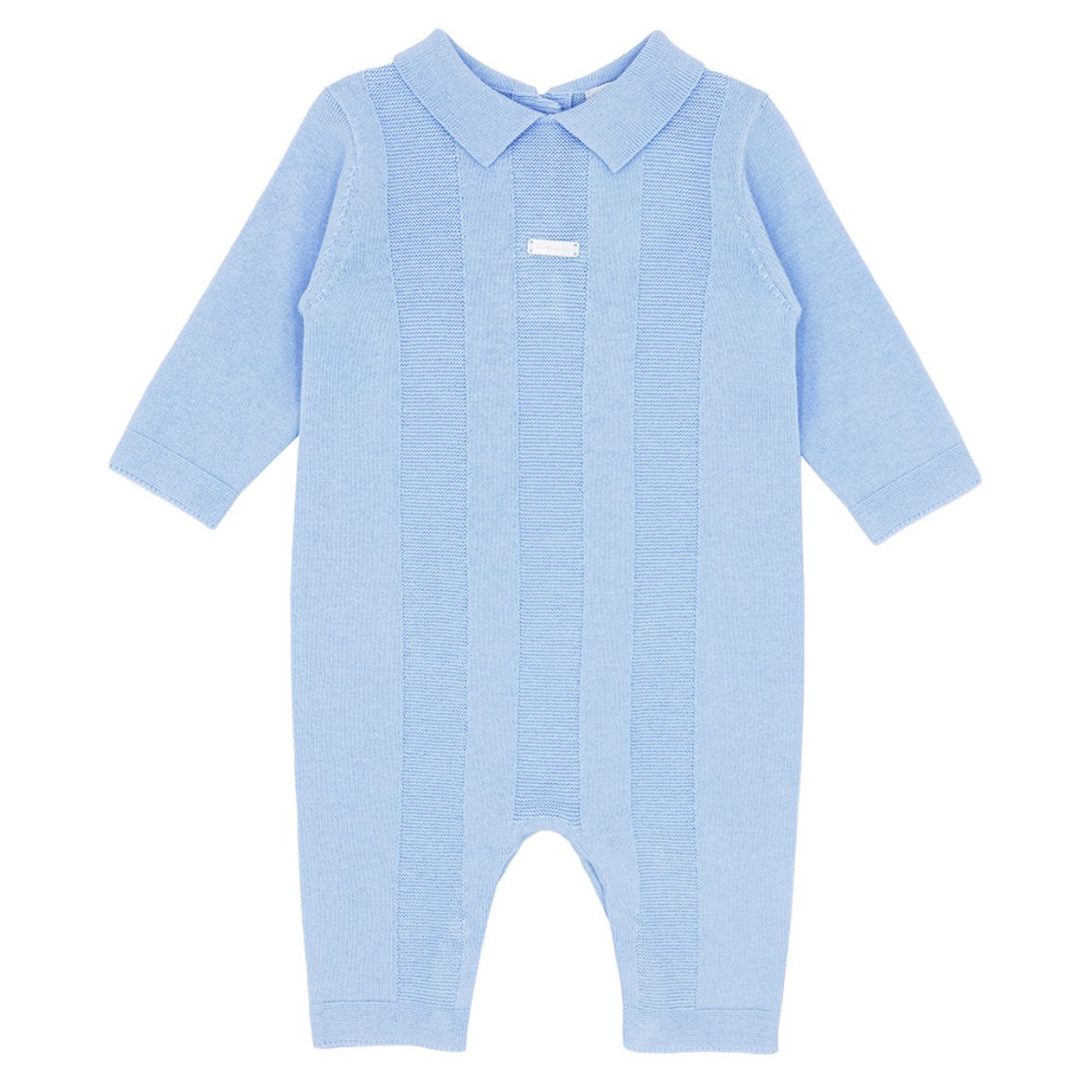 Picture of Blues Baby Boys Blue Rib Panel Knit Romper