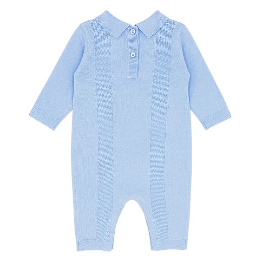 Picture of Blues Baby Boys Blue Rib Panel Knit Romper