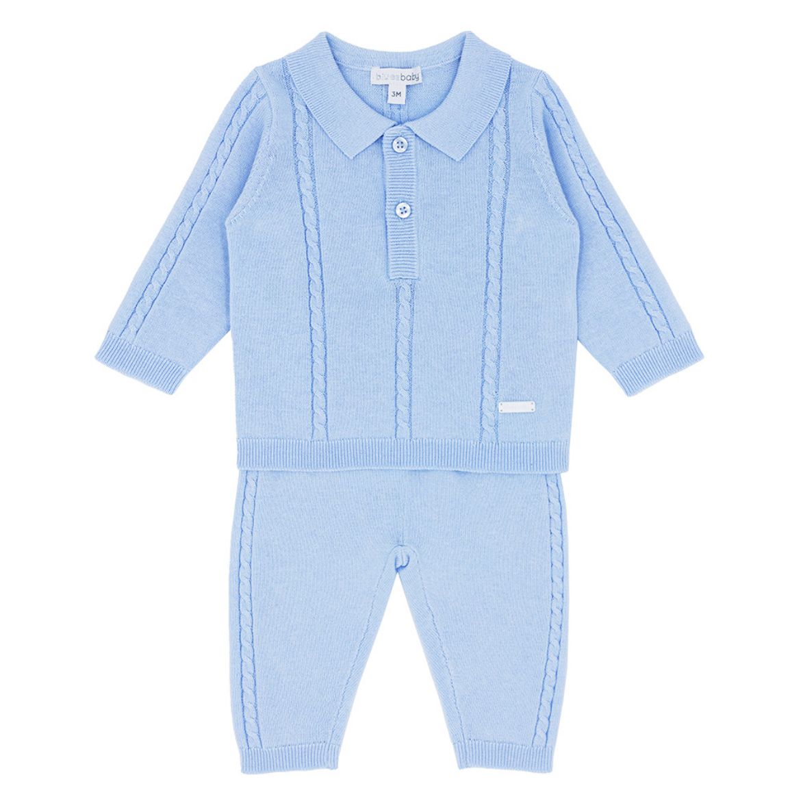 Picture of Blues Baby Boys Blue Cable Knit Two Piece Set