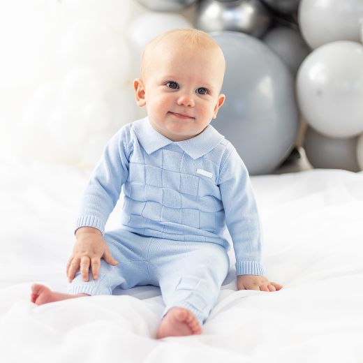 Picture of Blues Baby Boys Blue Cable Knit Two Piece Set