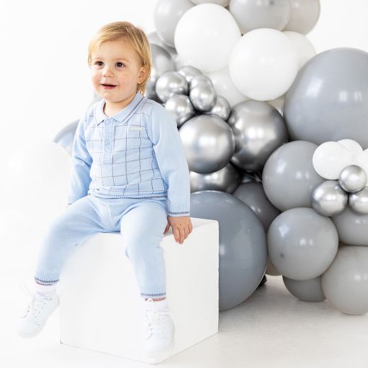 Picture of Blues Baby Boys Blue & Grey Square Knit Two Piece Set