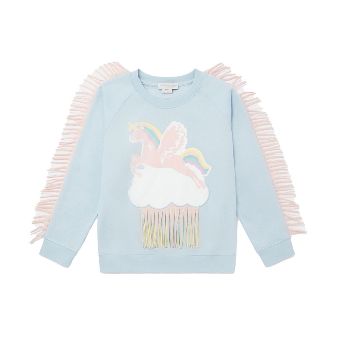 Picture of Stella Mc Cartney Girls Blue Unicorn Fringe Jumper