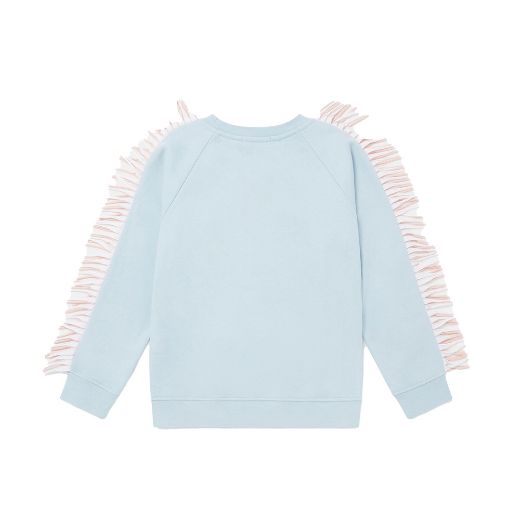 Picture of Stella Mc Cartney Girls Blue Unicorn Fringe Jumper