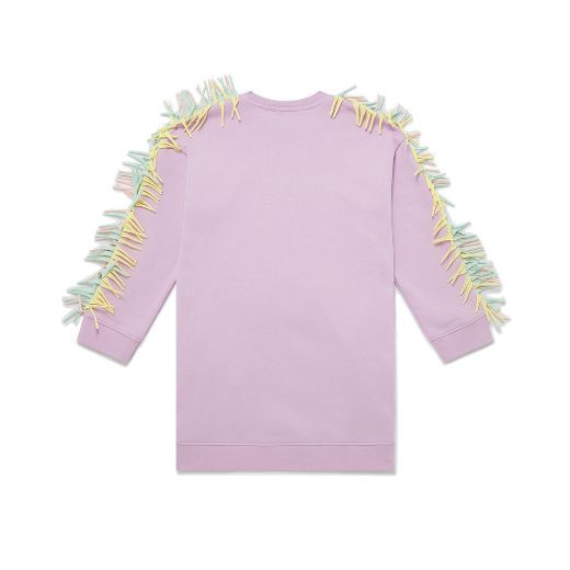 Picture of Stella Mc Cartney Girls Lilac Unicorn Fringe Jumper Dress