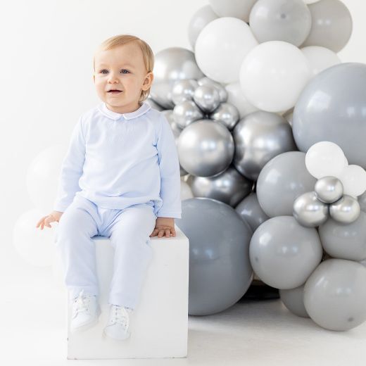 Picture of Blues Baby Boys Blue Interlock Two Piece Set