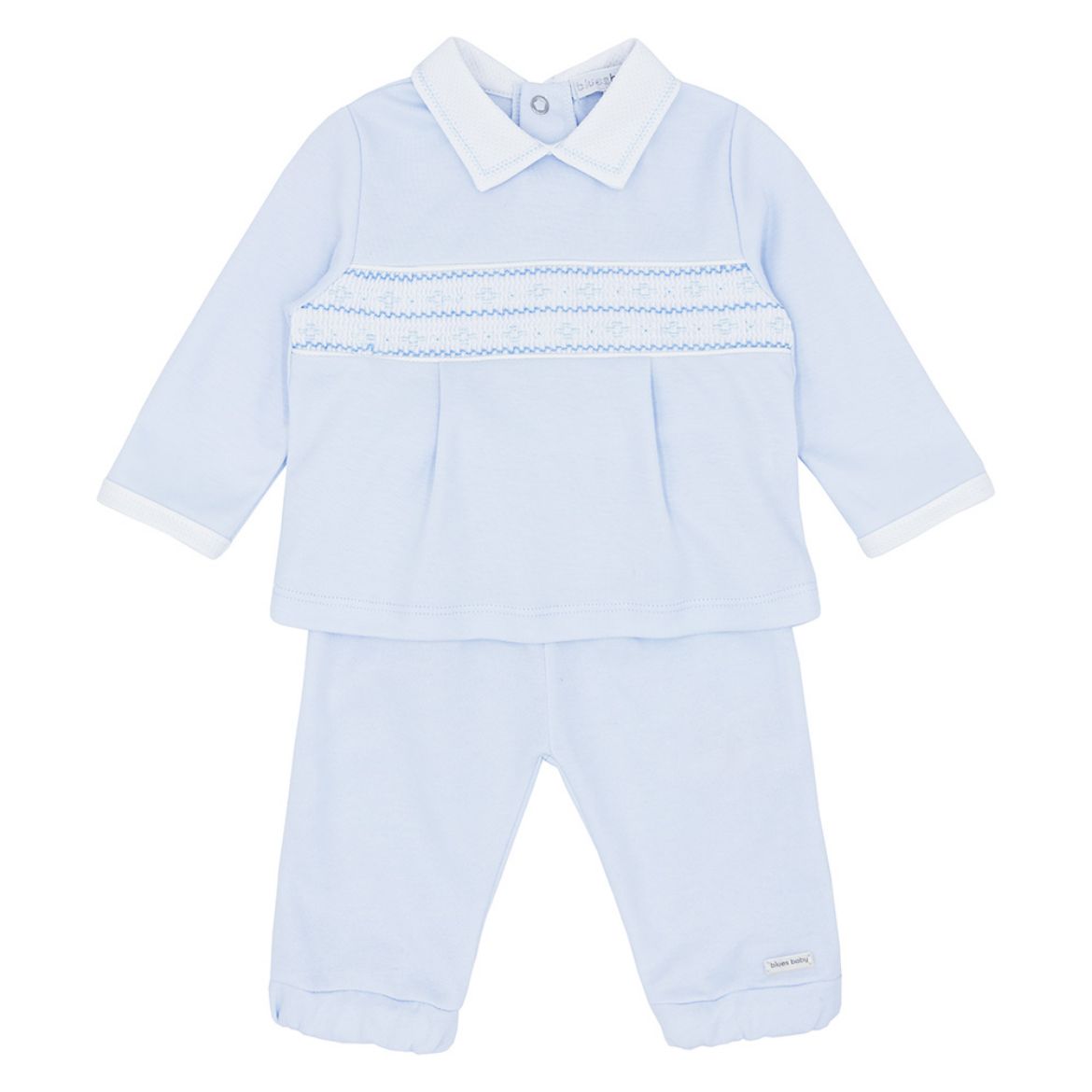 Picture of Blues Baby Boys Blue Smocked Two Piece Set