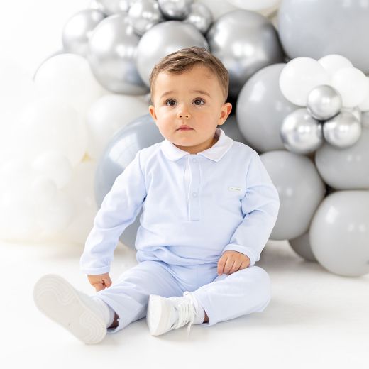 Picture of Blues Baby Boys Blue & White Polo Shirt & Pants Set