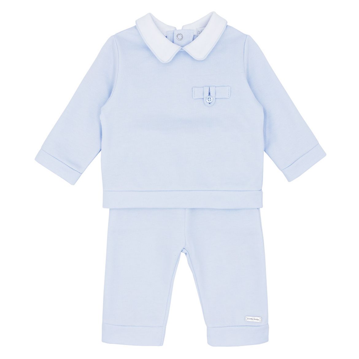 Picture of Blues Baby Boys Blue Pocket Polo Shirt And Pants Set