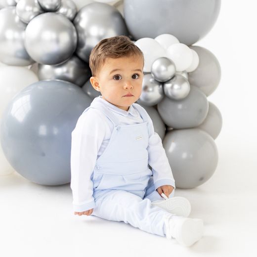 Picture of Blues Baby Boys Blue & White Dungaree Set