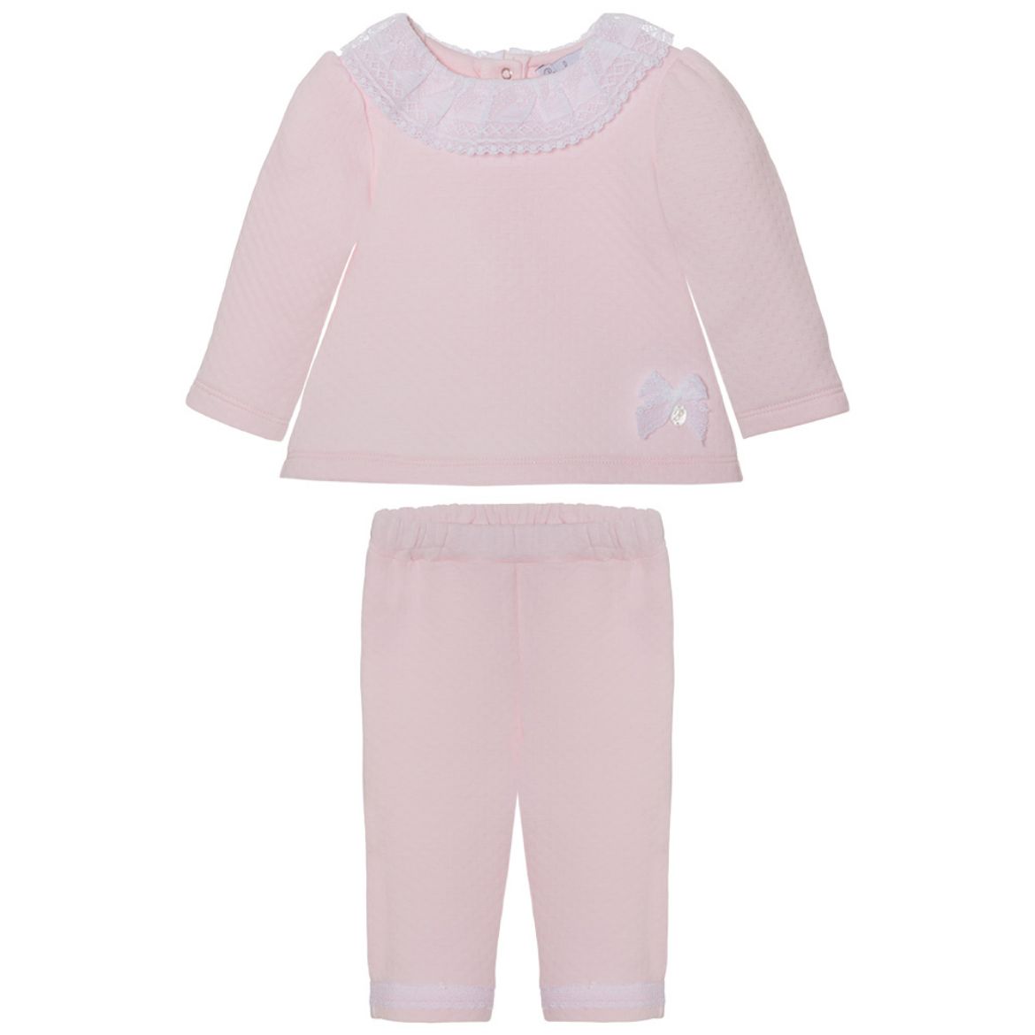 Picture of Patachou Baby Girls Pink Frill Neck Two Piece Set