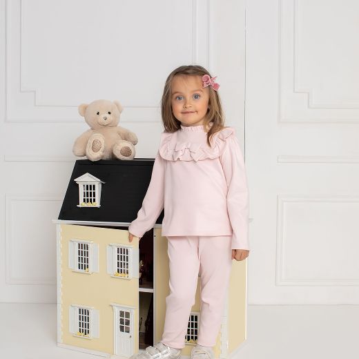 Picture of Patachou Girls Pink Bow & Frill Neck Two Piece Set