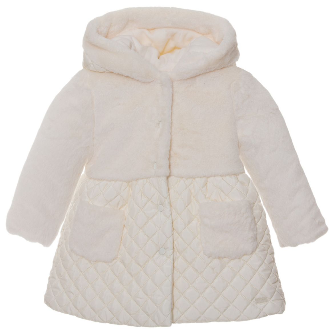Picture of Patachou Girls Cream Fur Coat