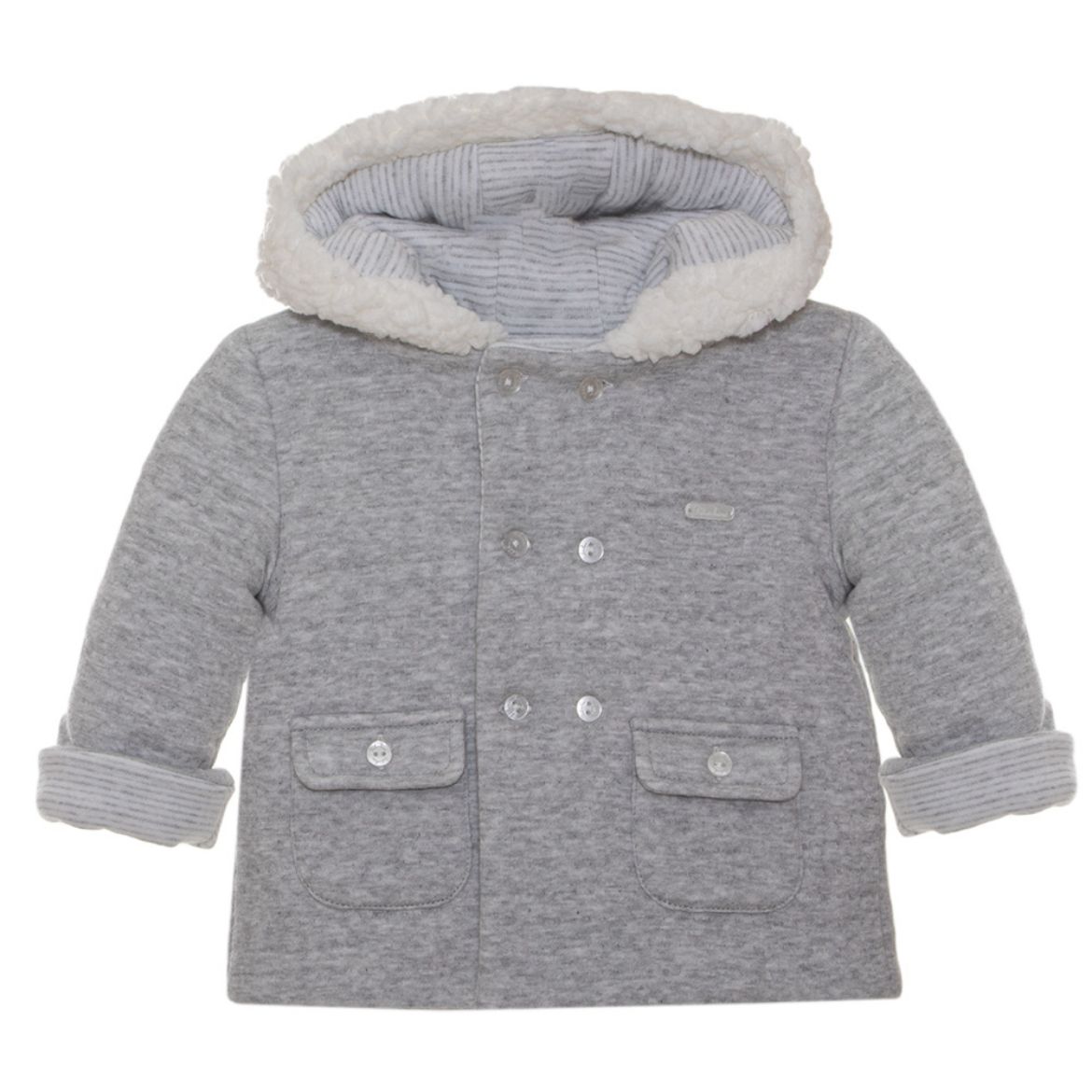 Picture of Patachou Baby Boys Grey Cotton Coat