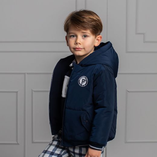 Picture of Patachou Boys Navy Hooded Coat