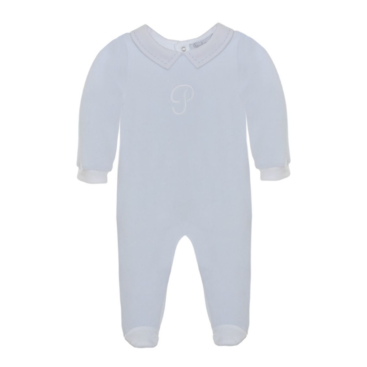 Picture of Patachou Baby Boys Blue Velour Logo All In One