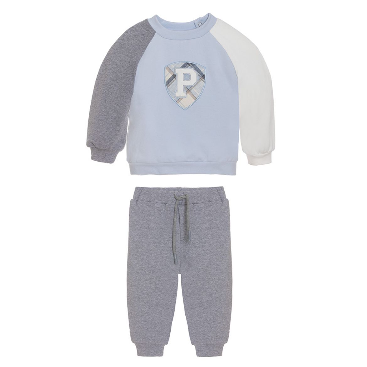 Picture of Patachou Boys Blue Round Neck Logo Tracksuit