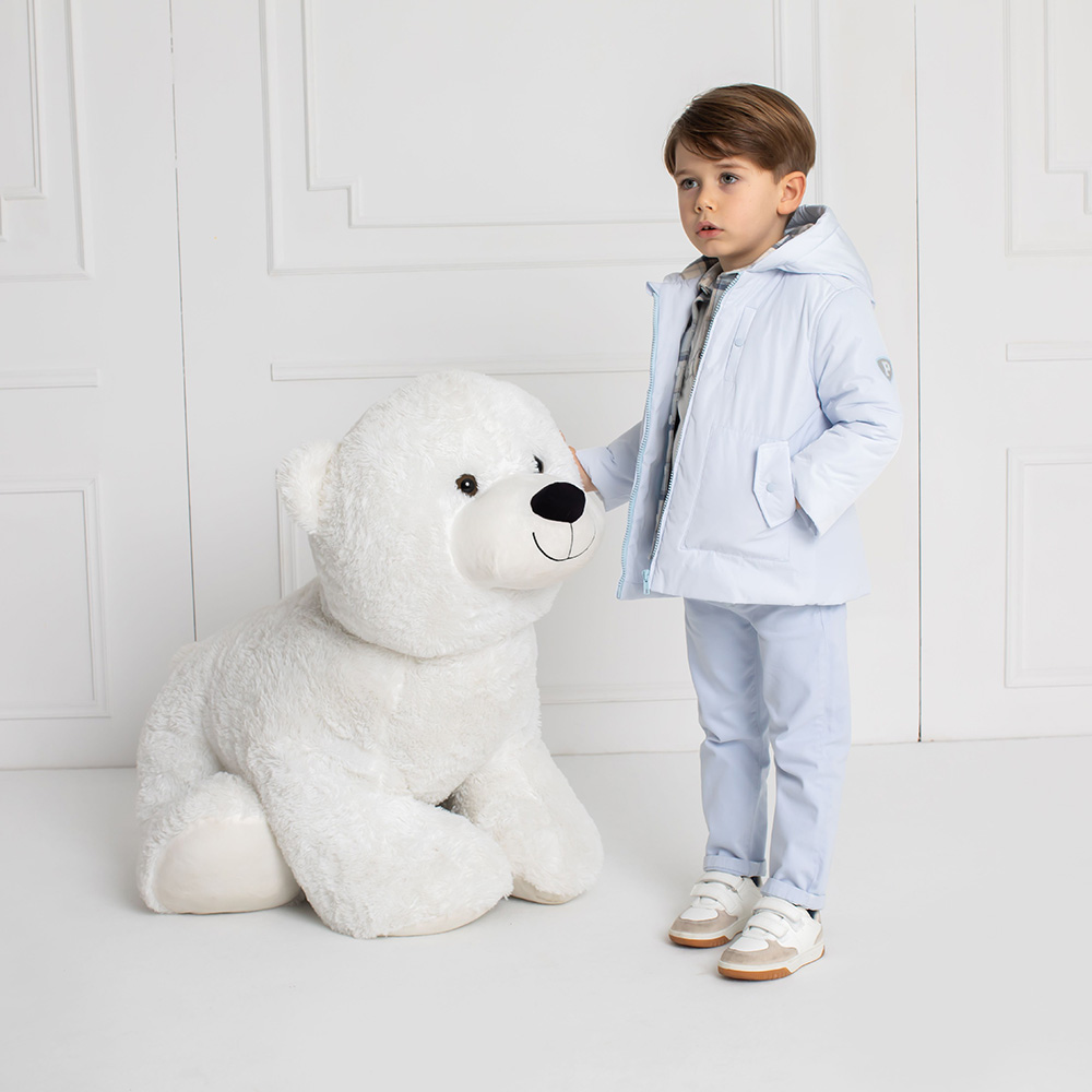 Patachou Boys Blue Hooded Coat. Melanie Louise Childrens Designer Wear