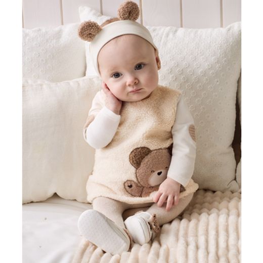 Picture of Mayoral Baby Girls Cream Teddy Dress