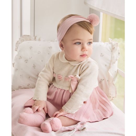 Picture of Mayoral Baby Girls Pink & Beige Dress
