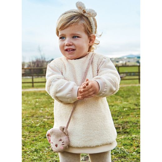 Picture of Mayoral Baby Girls Cream Teddy Bag Dress