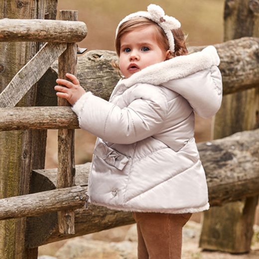 Picture of Mayoral Baby Girls Cream Reversible Coat