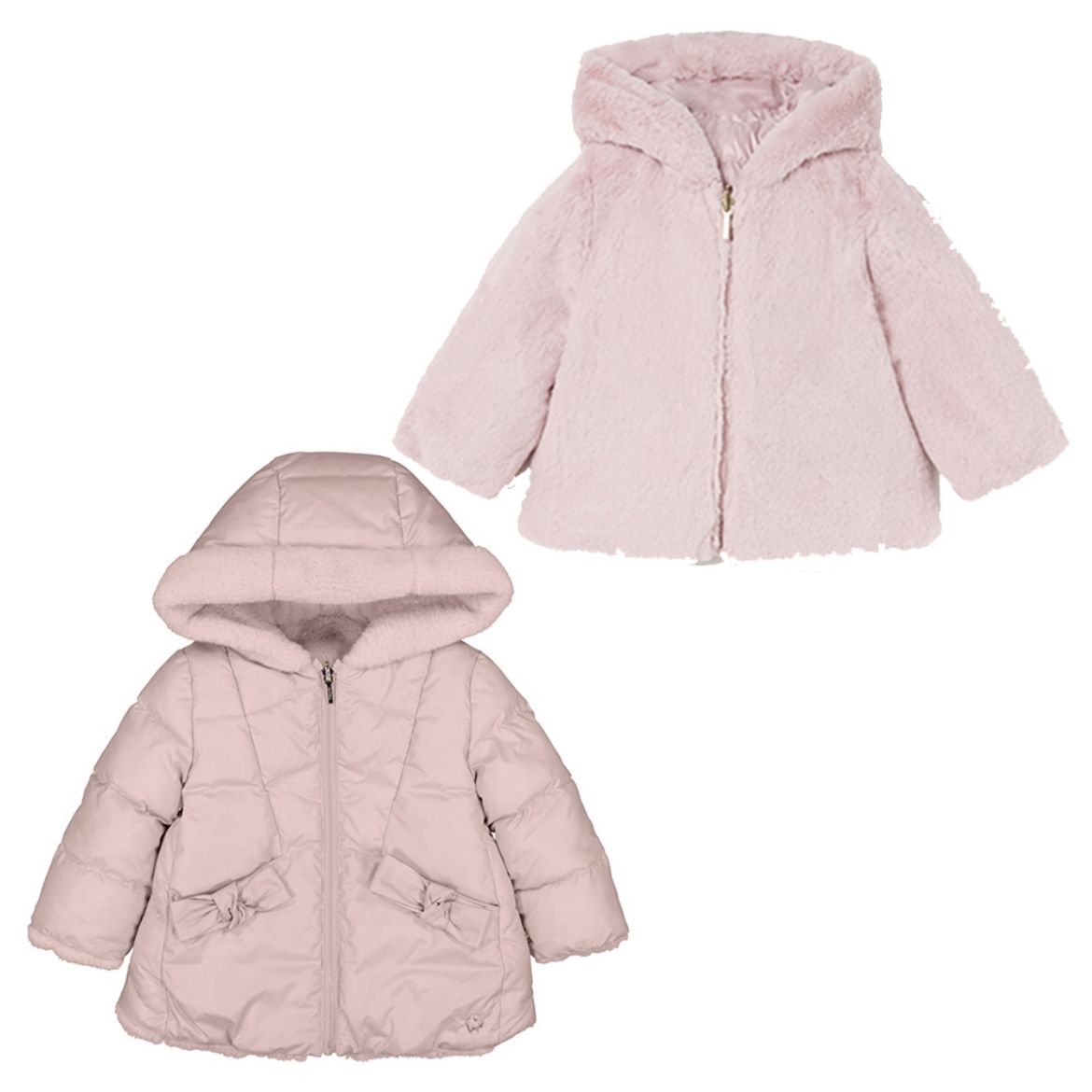 Picture of Mayoral Baby Girls Pink Reversible Coat