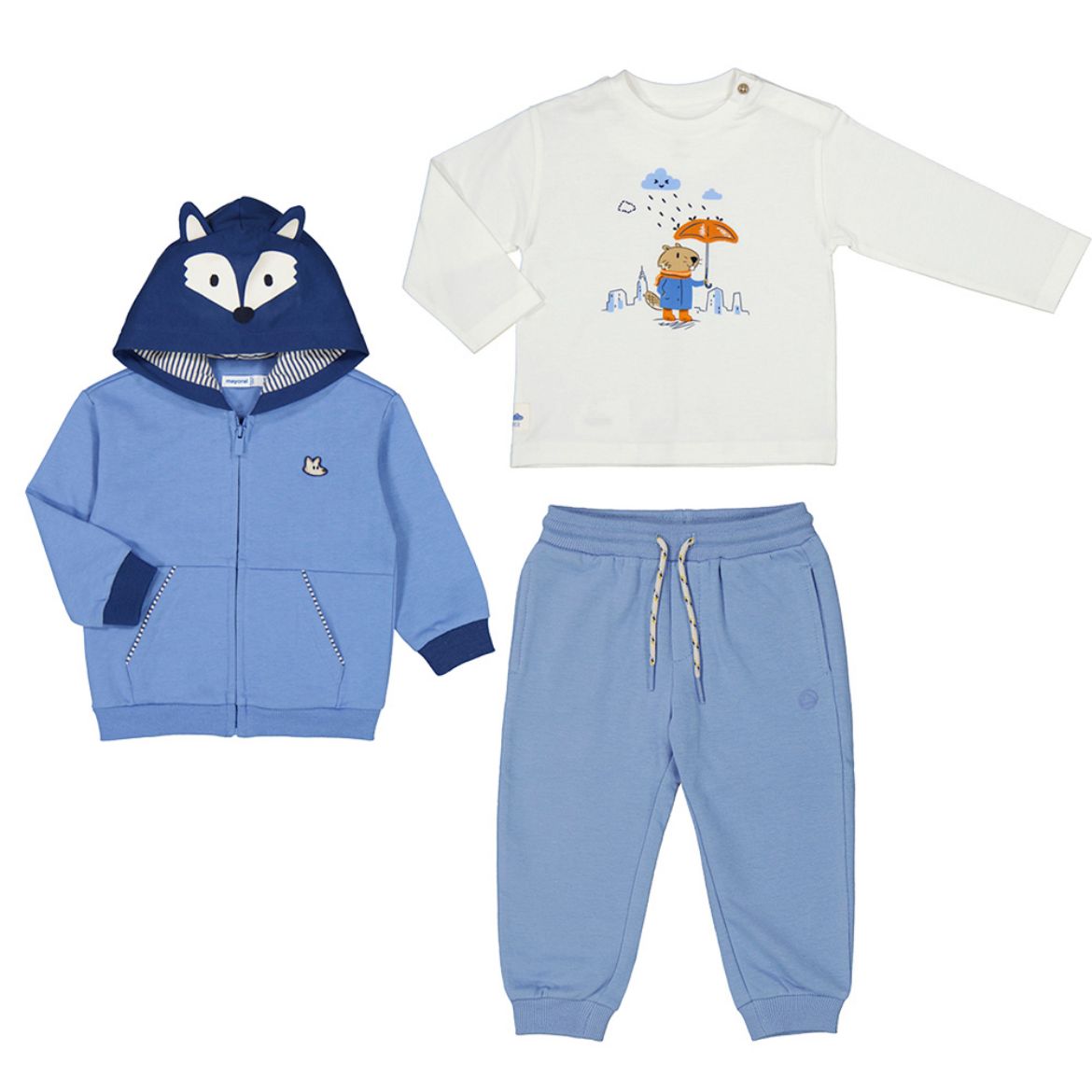 Picture of Mayoral Baby Boys 3 Piece Tracksuit With T-shirt