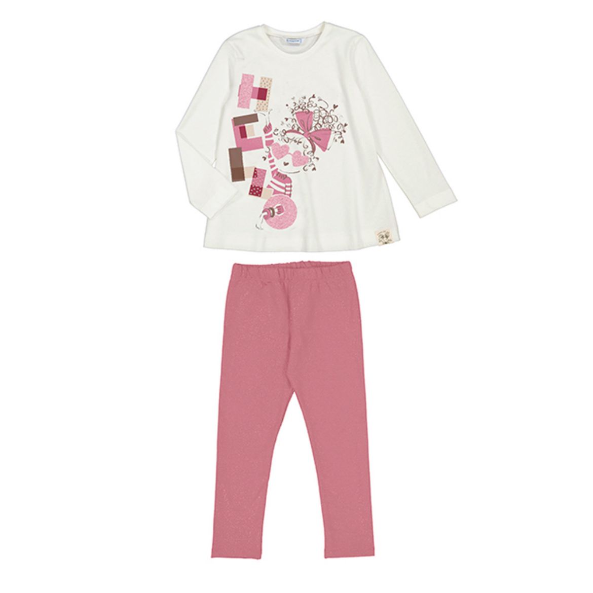 Picture of Mayoral Girls 'Hello' Hot Pink Legging Set