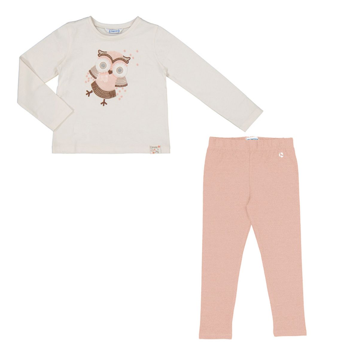 Picture of Mayoral Girls Nude 'Owl' Legging Set