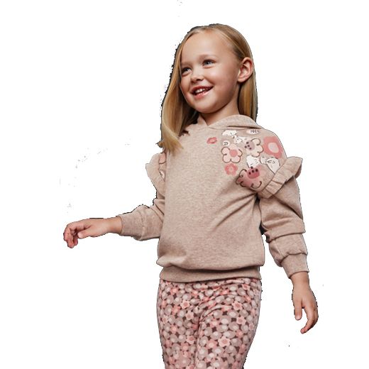 Picture of Mayoral Girls Beige Hooded Legging Set