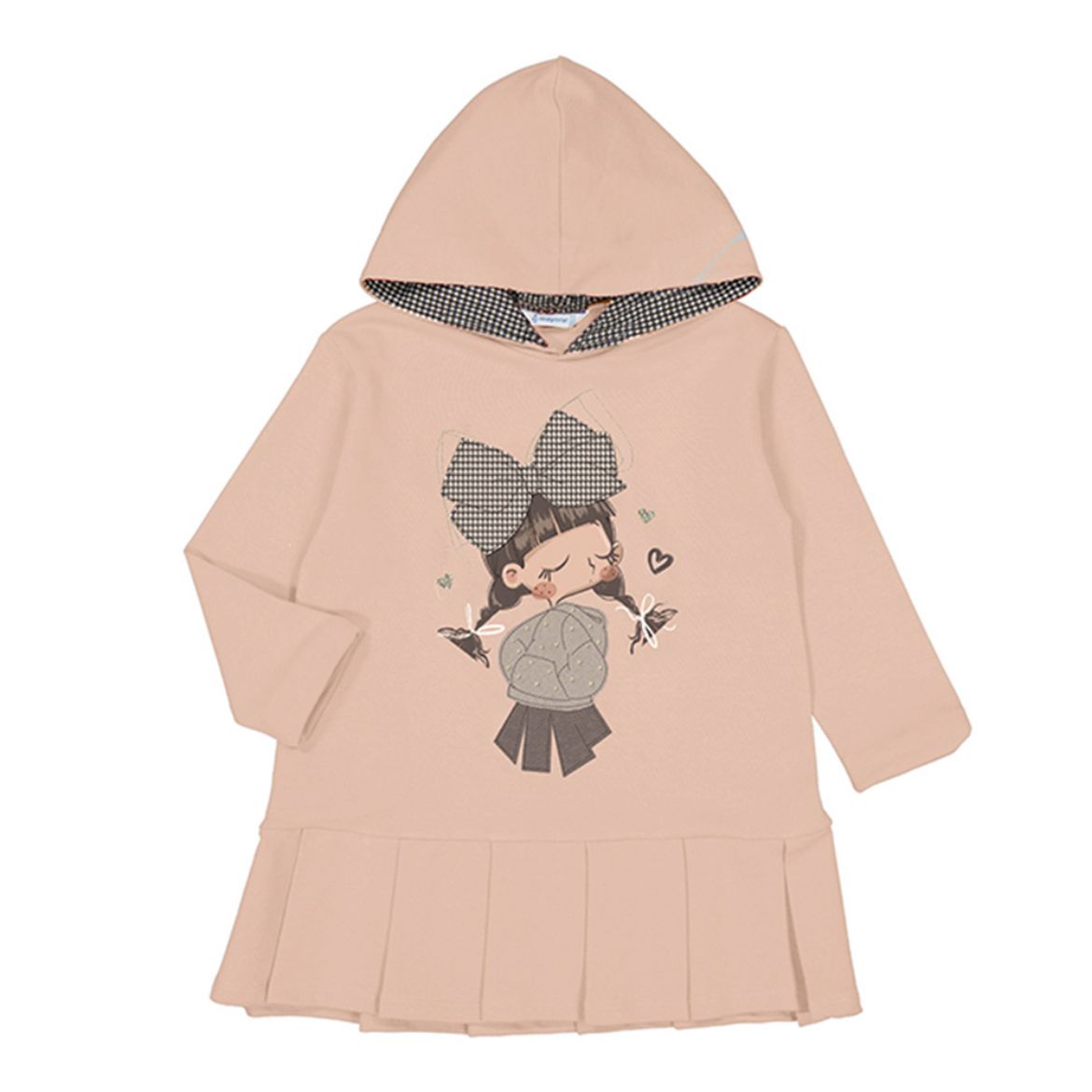 Picture of Mayoral Girls Nude 'Girl' Hooded Dress
