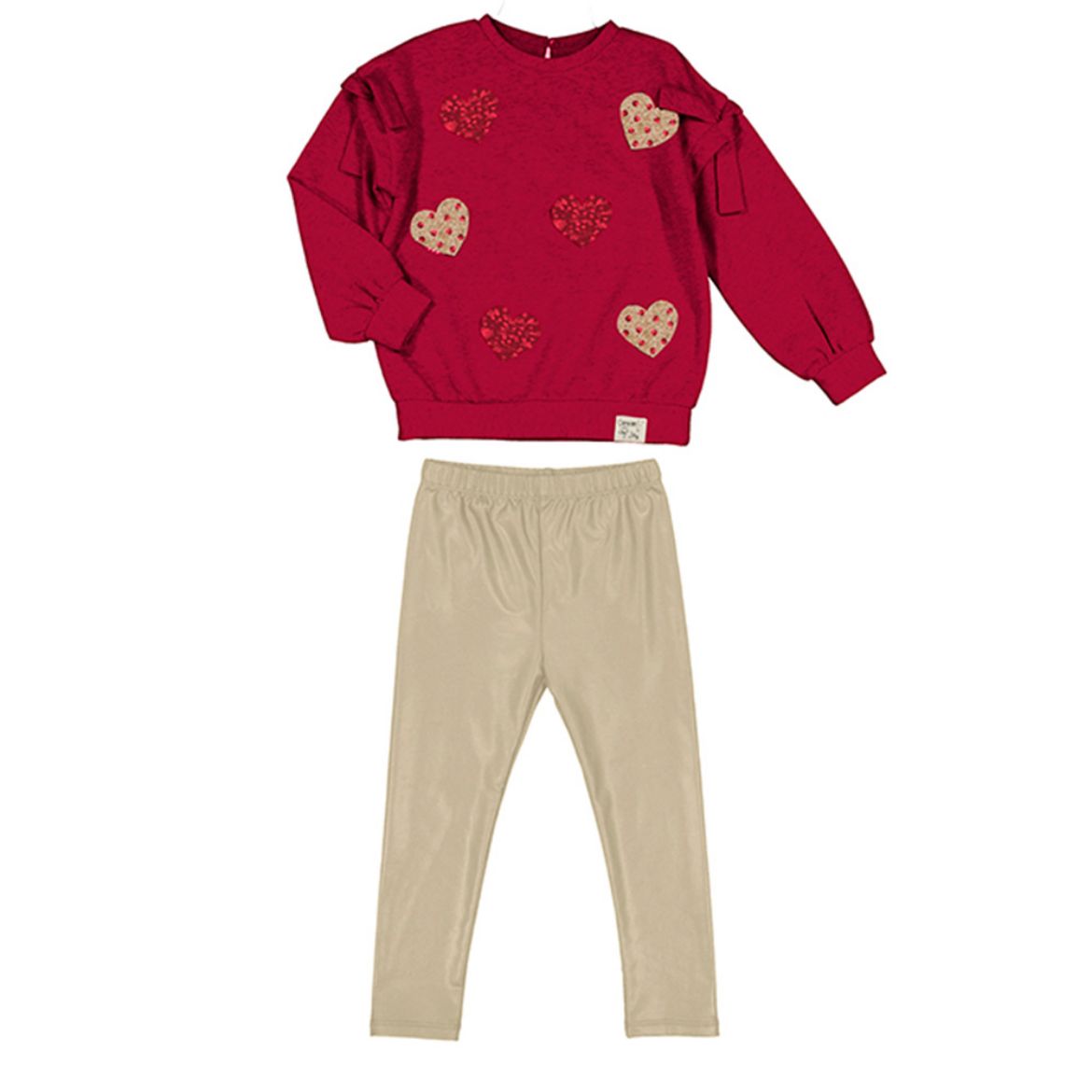 Picture of Mayoral Girls Red & Gold Legging Set