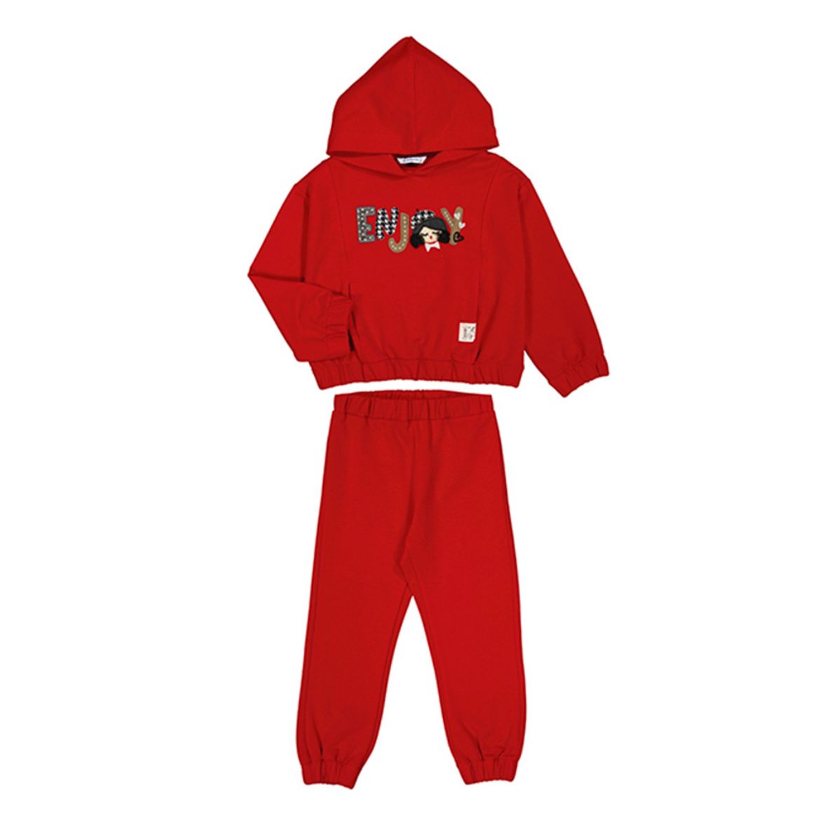 Picture of Mayoral Girls Red Hooded Legging Set