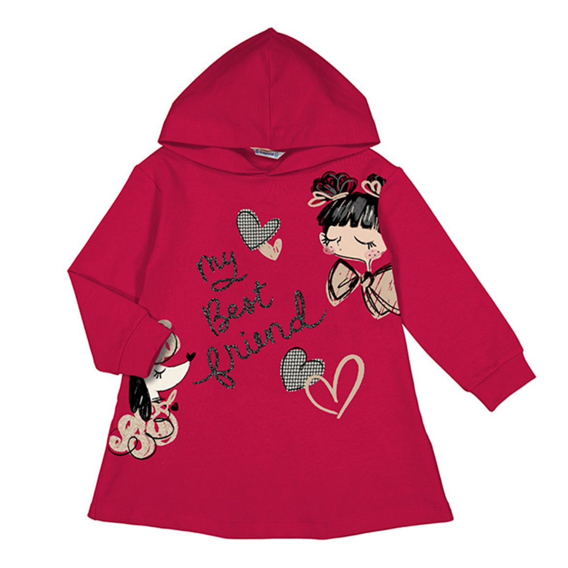 Picture of Mayoral Girls 'My Best Friend' Hooded Dress