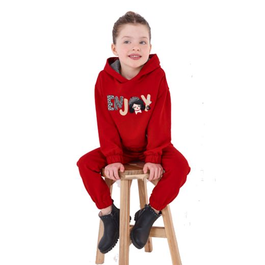 Picture of Mayoral Girls Red Hooded Legging Set