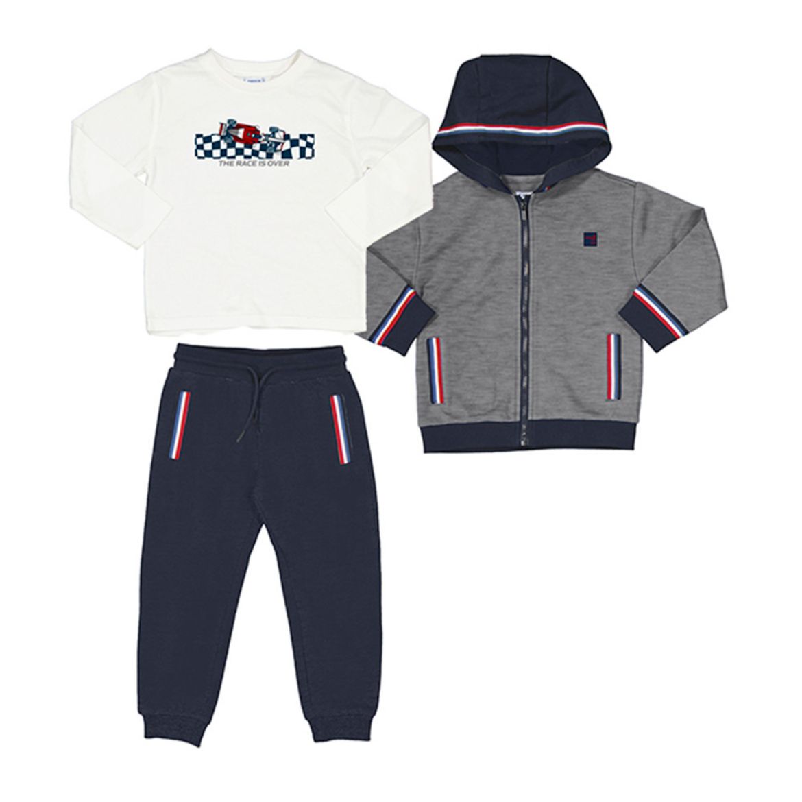 Picture of Mayoral Boys Grey & Navy Three Piece Tracksuit