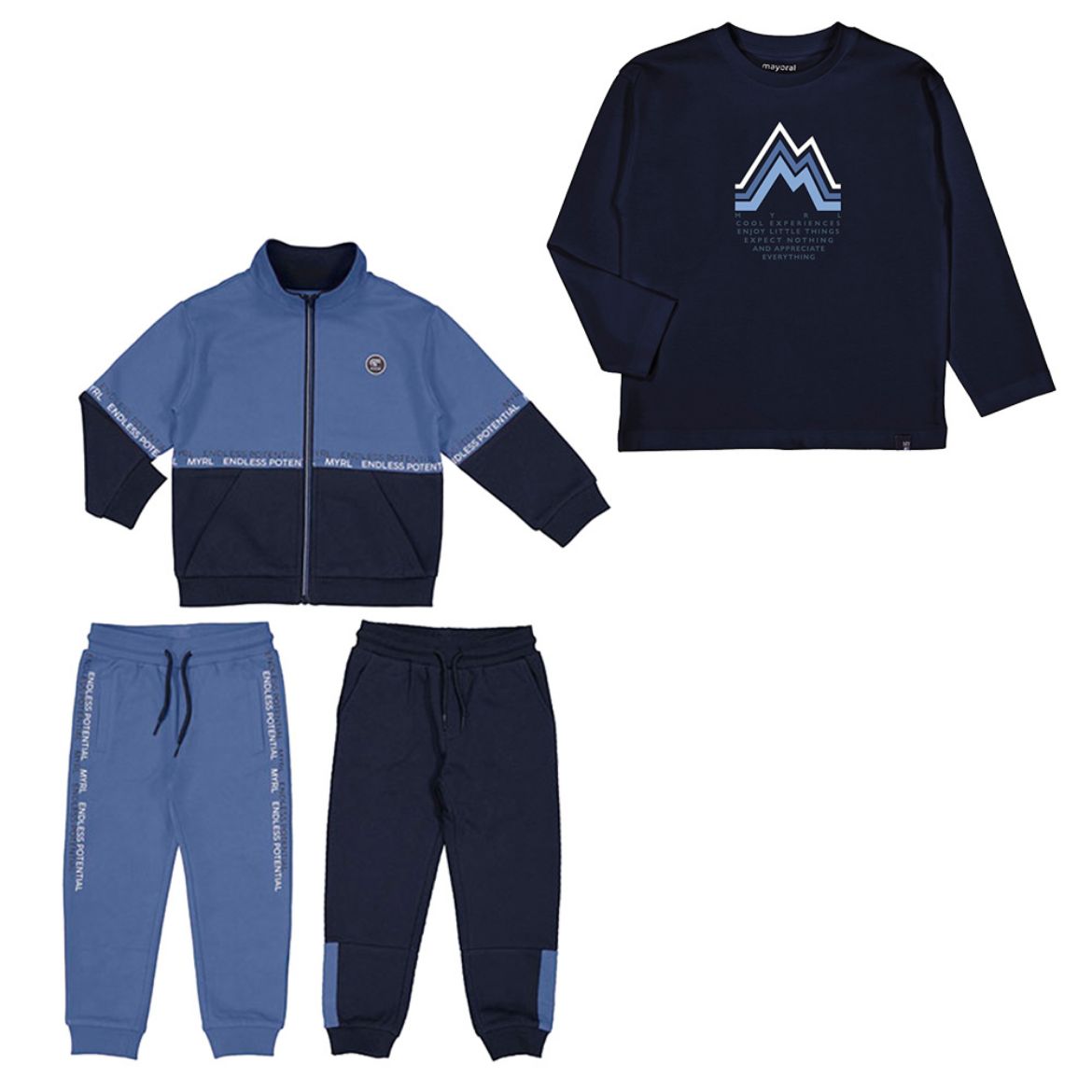 Picture of Mayoral Boys Blue & Navy Four Piece Tracksuit