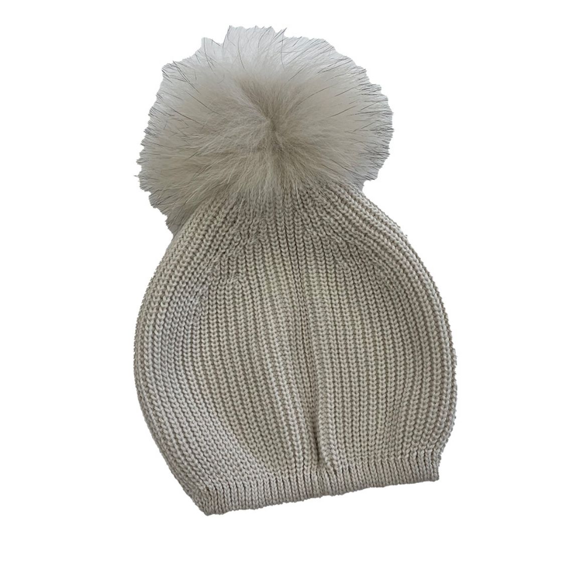 Picture of Granlei Beige Hat with Fur Pom Pom 