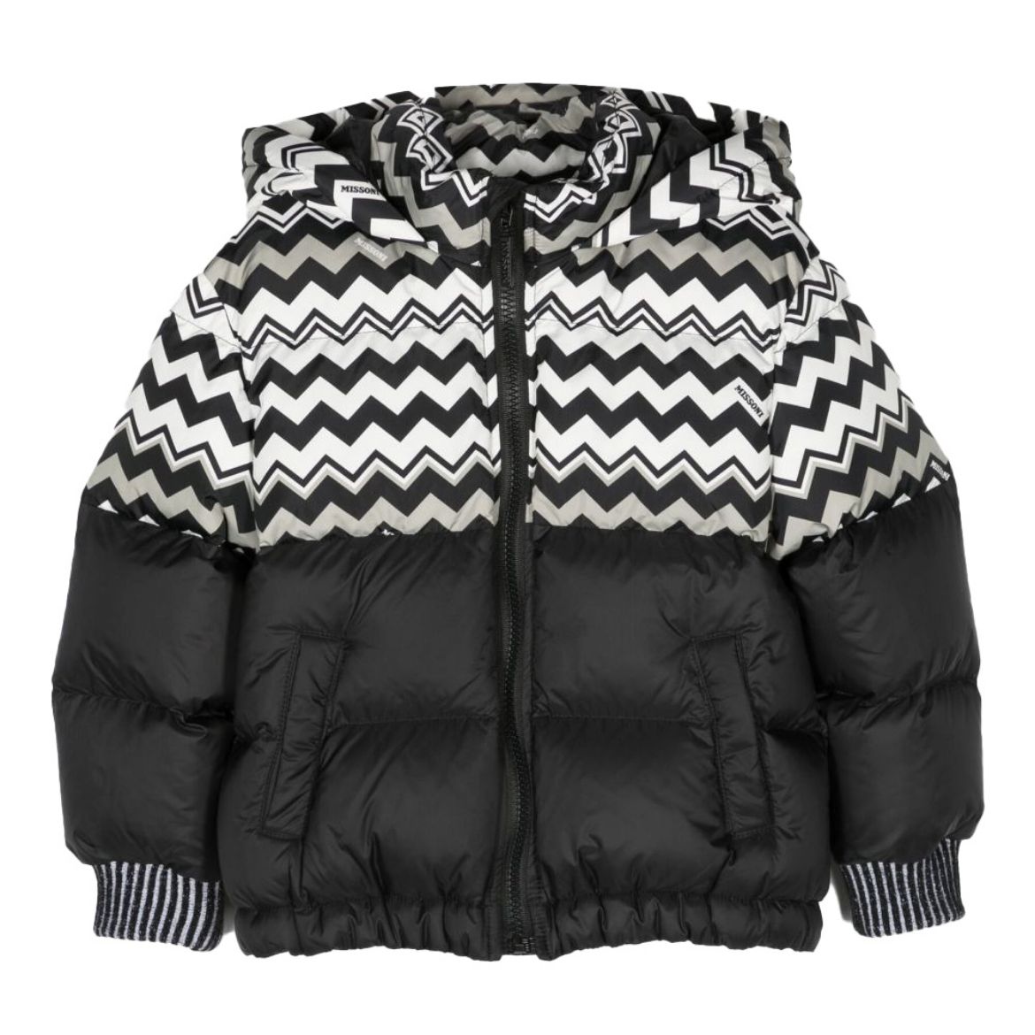 Picture of Missoni Boys Black Zig Zag Puffer Jacket