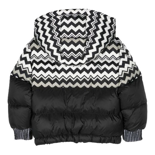 Picture of Missoni Boys Black Zig Zag Puffer Jacket