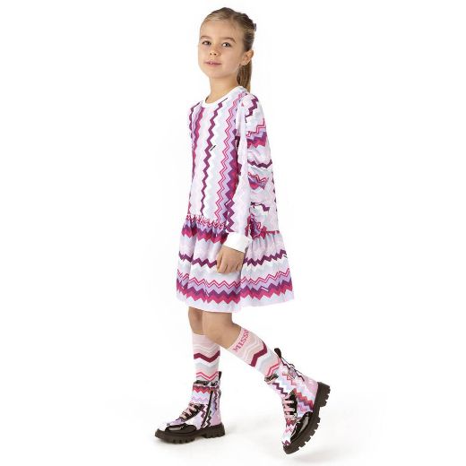 Picture of Missoni Girls Pink Zig Zag Dress