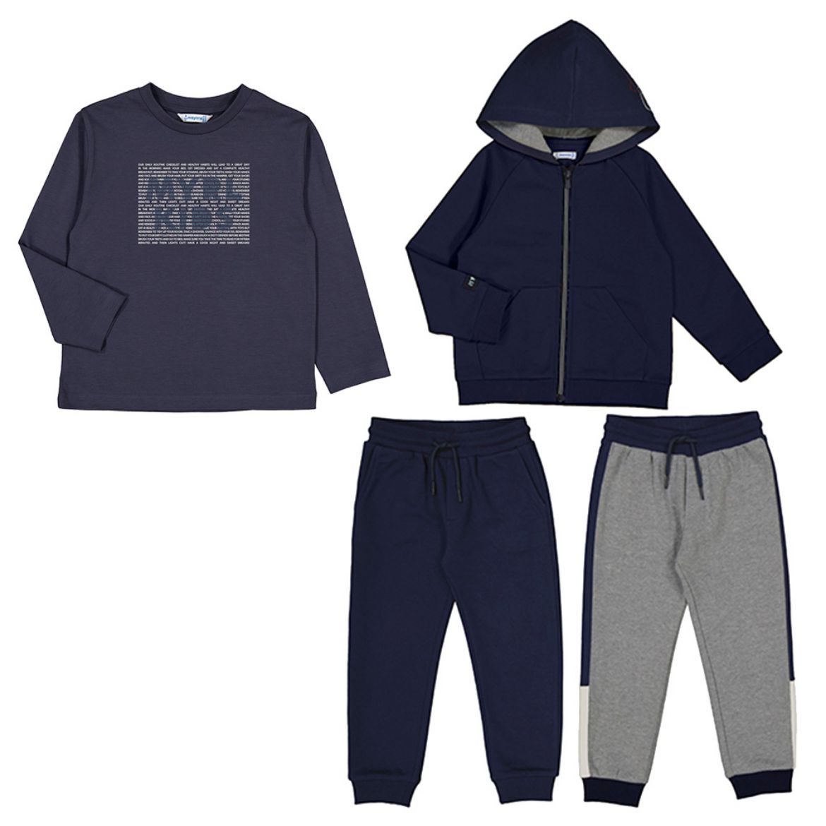 Picture of Mayoral Boys Grey & Navy Four Piece Tracksuit