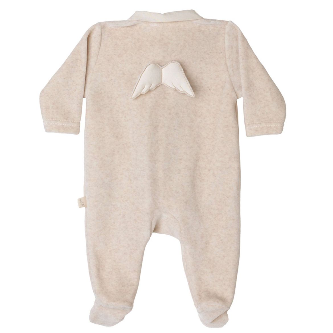 Picture of Baby Gi Baby Angel Wing Velour Beige Babygrow