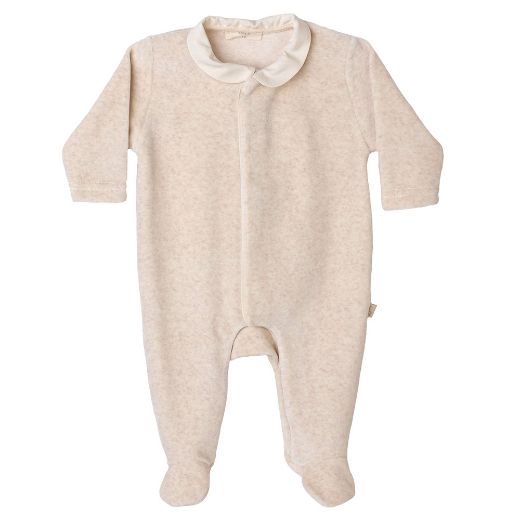 Picture of Baby Gi Baby Angel Wing Velour Beige Babygrow