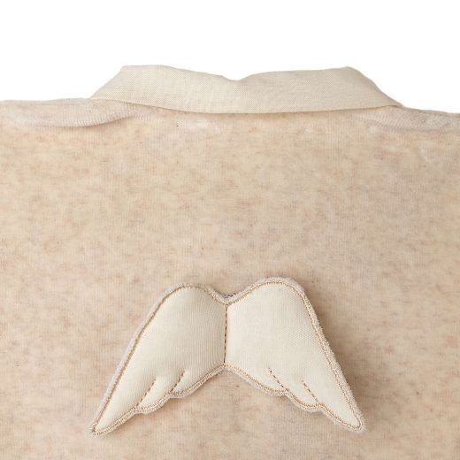 Picture of Baby Gi Baby Angel Wing Velour Beige Babygrow