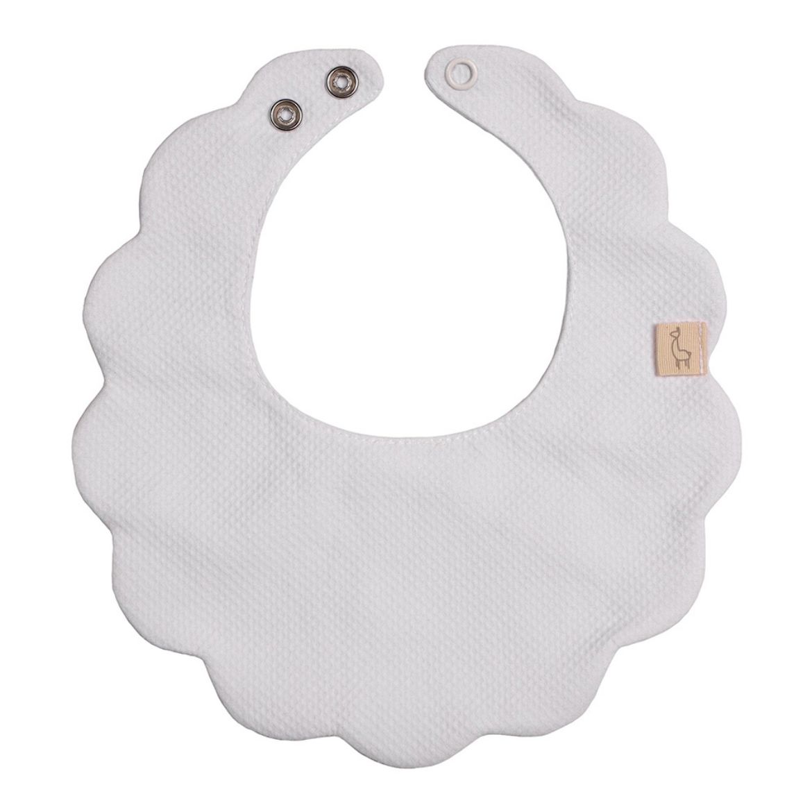 Picture of Baby Gi White Cotton Pique Bib