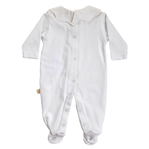 Picture of Baby Gi White Cotton Pique Babygrow