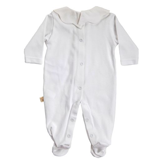 Picture of Baby Gi White Cotton Pique Babygrow