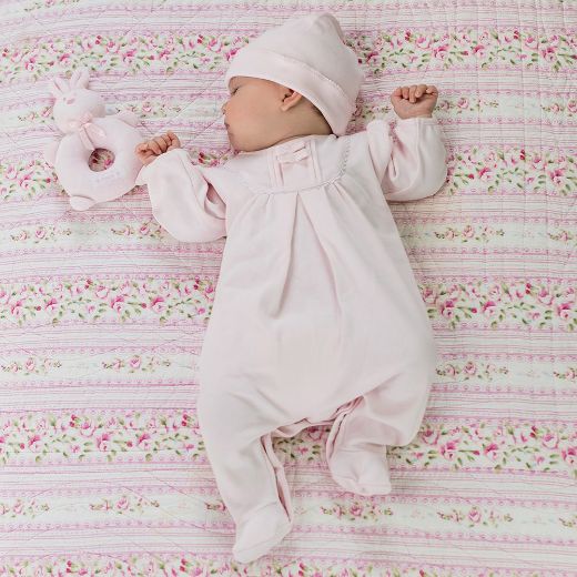 Picture of Emile Et Rose Baby Girls 'Shantel' Pink Babygrow With Hat